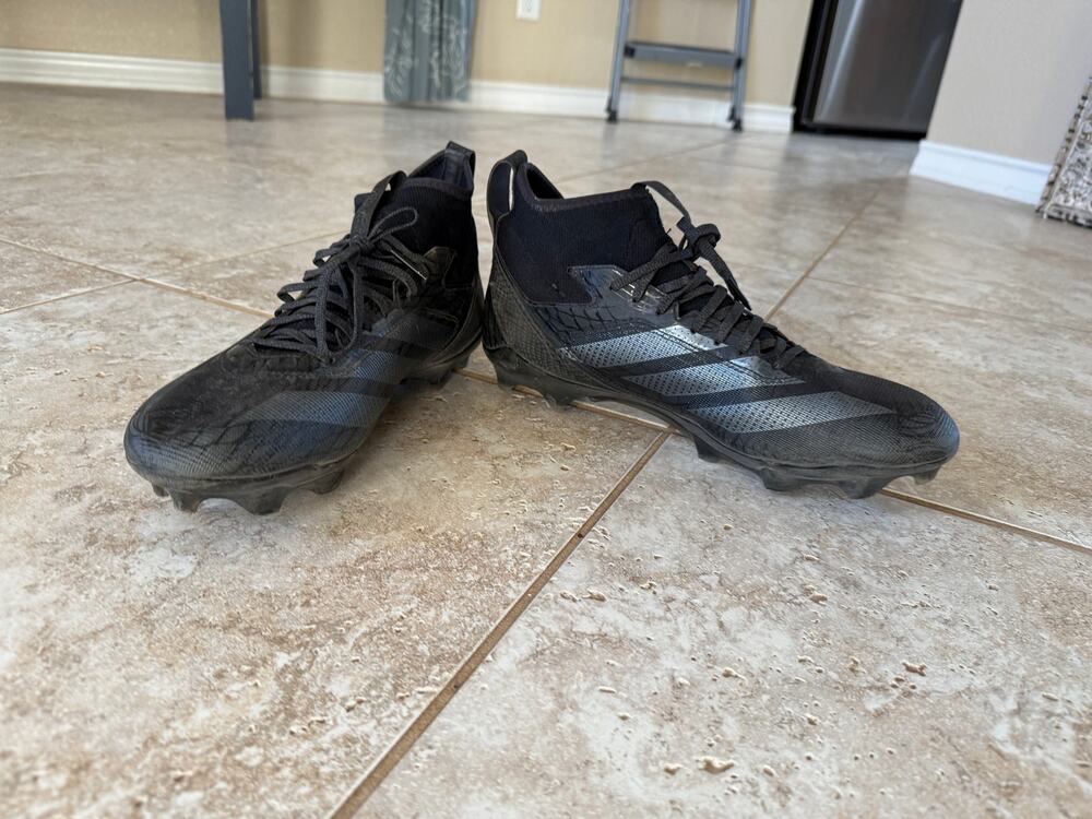 Mend Adidas black football cleats — men’s size 12